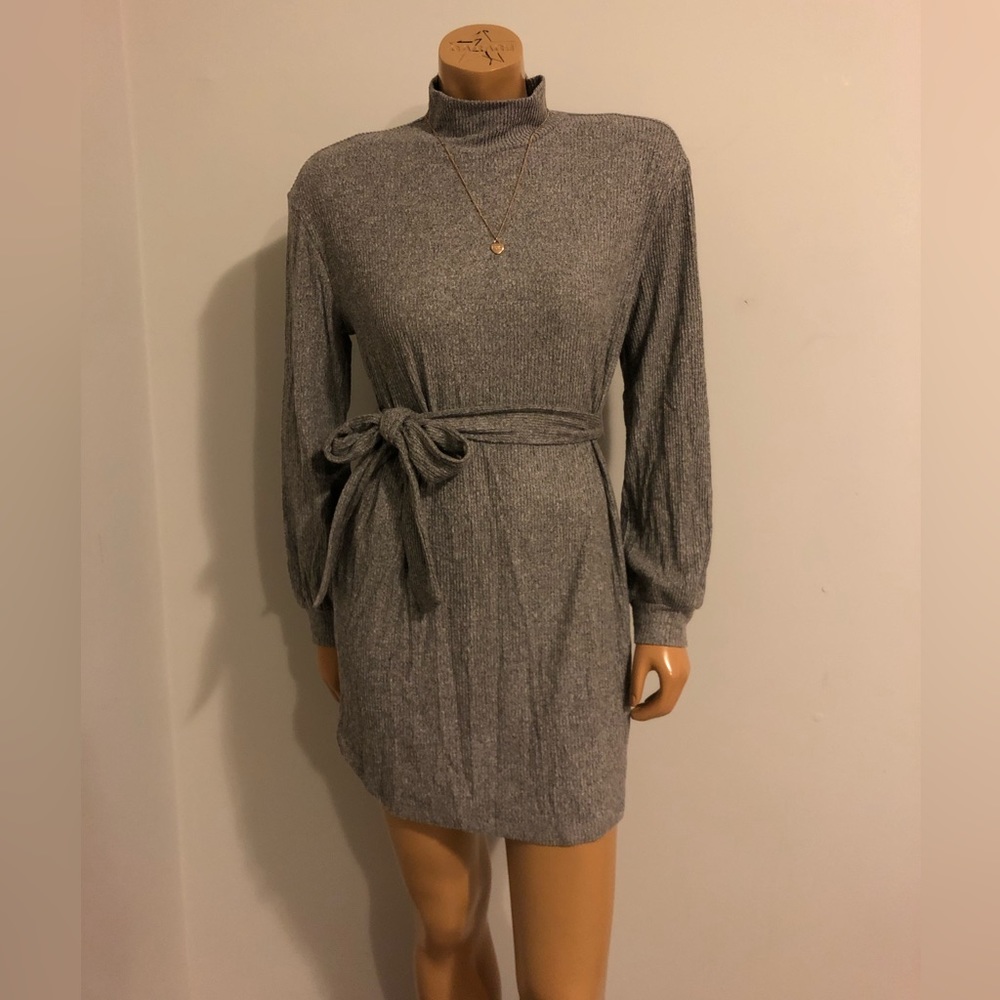 Long-Sleeve Tie Dress